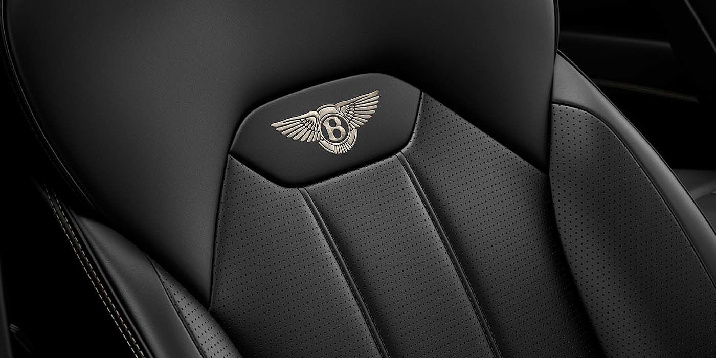 Bentley Manchester Bentley Bentayga EWB SUV Beluga black leather seat detail