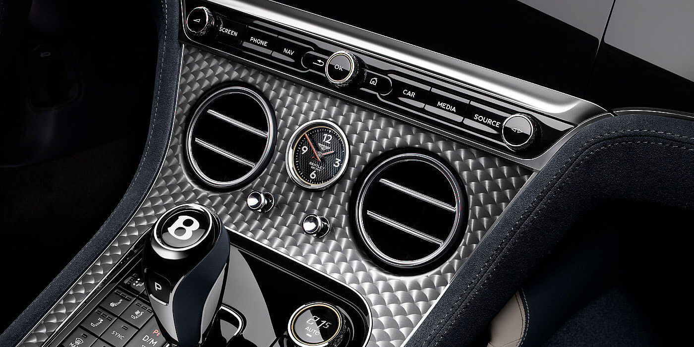 Bentley Manchester Bentley Continental GTC Speed convertible front interior engine spin veneer detail
