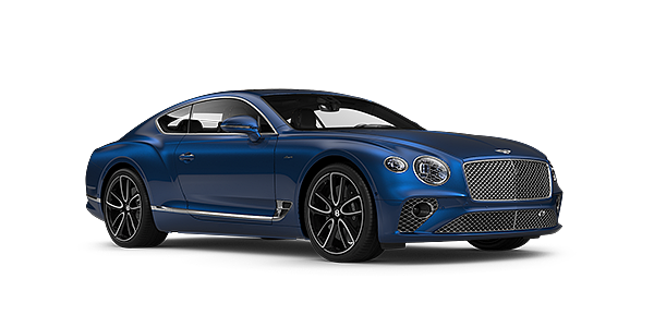 Bentley Manchester Bentley GT Azure coupe in Sequin Blue paint front 34